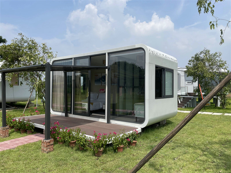 Updated tiny prefab house packages with French windows from Estonia