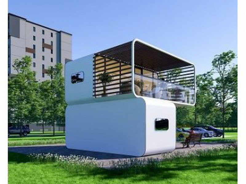Custom-built capsule house with eco insulation features