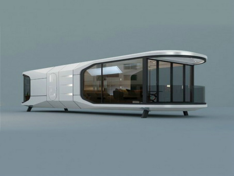Stackable Temporary Capsule Accommodations with rooftop terrace
