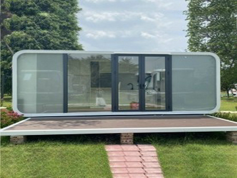 France prefab glass house with bamboo flooring